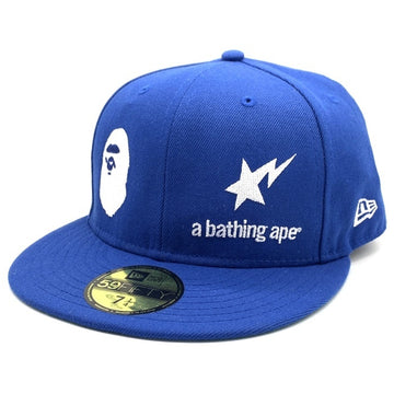 A BATHING APE アベイシングエイプ New Era ニューエラ 59FIFTY ベースボールキャップ ブルー Size 7 1/4 (57.7cm) 福生店