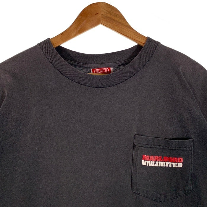 90's Marlboro マールボロ Lizard リザード ポケットTシャツ フェードブラック Size XL 福生店