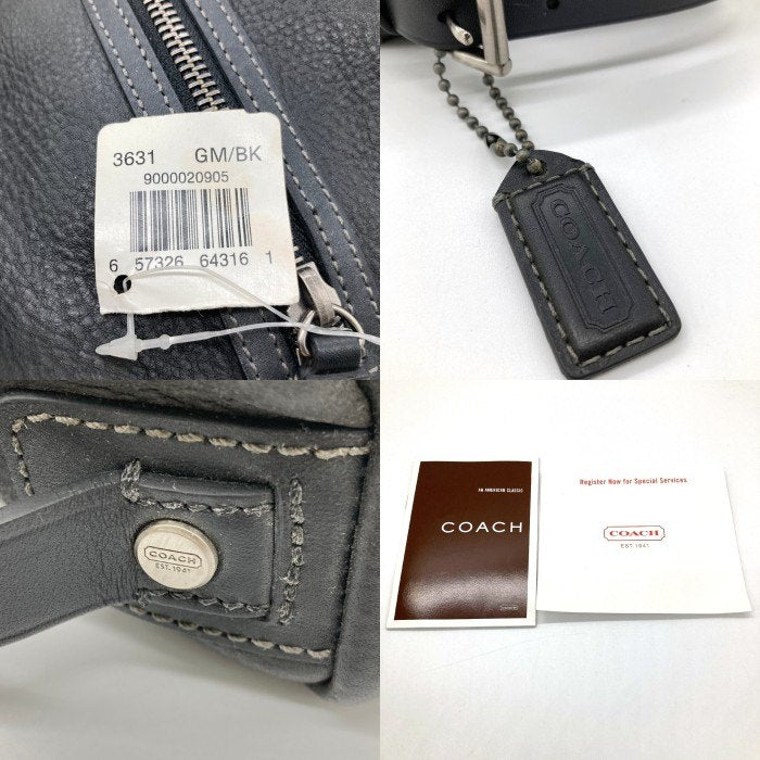COACH コーチ レザー クラッチ トラベルバッグ CLロゴ ブラック 瑞穂店