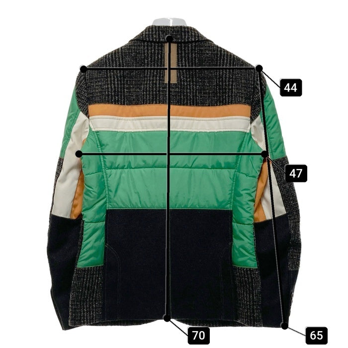 JUNYA WATANABE COMME des GARCONS MAN ジュンヤワタナベ コムデギャルソンマン ナイロン切替 ウール モヘア 2B テーラードジャケット ブラウン グリーン WF-J008 AD2020 Size S 瑞穂店
