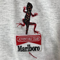 Marlboro マルボロ ADVENTURE TEAM カナダ製 Lizard リザード ロゴ トカゲ 刺繍 スウェット 霜降り グレー sizeXL 瑞穂店