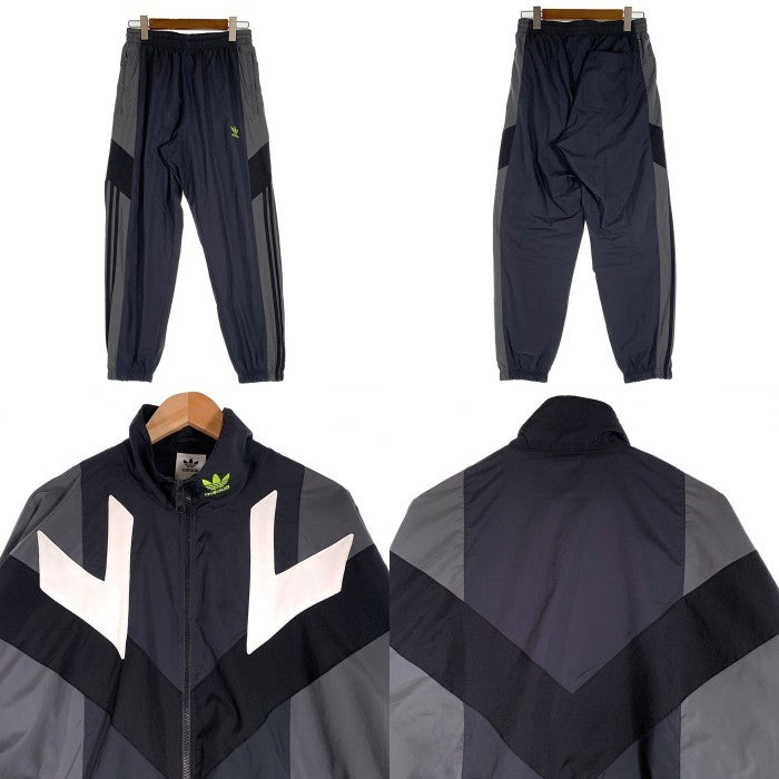 adidas アディダス トラックスーツ ジャケット パンツ セット ブラック グレー IC6004 IC6006 Size XL 福生店