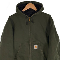 80's Carhartt カーハート ダック アクティブジャケット パーカー モスグリーン JR104 Size S 相当 福生店