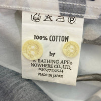 A BATHING APE アベイシングエイプ カモ柄 BD長袖シャツ グレー sizeM 瑞穂店