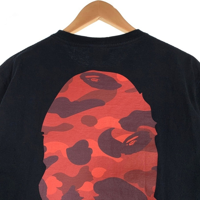 A BATHING APE アベイシングエイプ COLOR CAMO BIG HEAD TEE カラーカモ ビッグヘッド プリントTシャツ ブラック Size L 福生店
