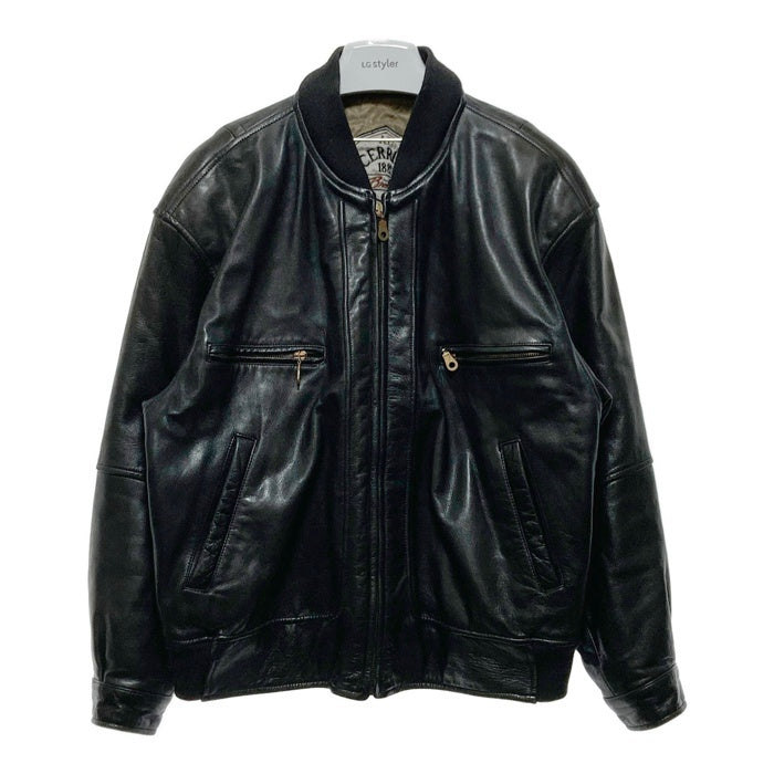 CERRUTI 1881 セルッティ ジップアップ レザージャケット ブラック Size 48 瑞穂店