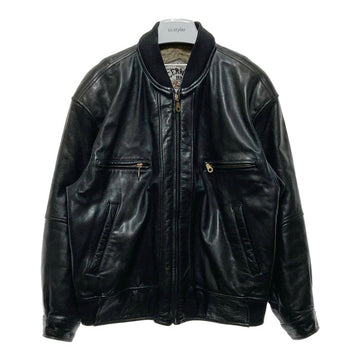 CERRUTI 1881 セルッティ ジップアップ レザージャケット ブラック Size 48 瑞穂店