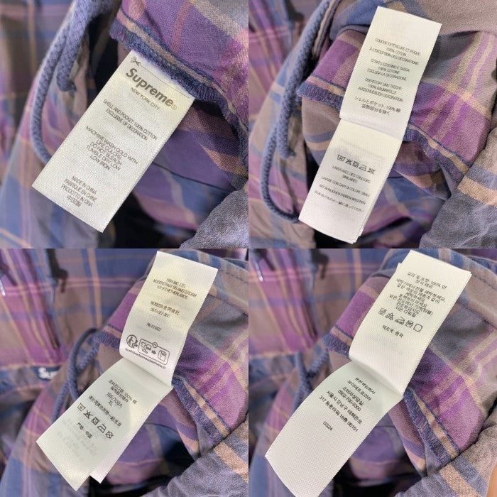 SUPREME シュプリーム 24SS Utilyty Anorak Plaid ユーティリティ アノラック ジャケット チェック パープル Size XL 福生店