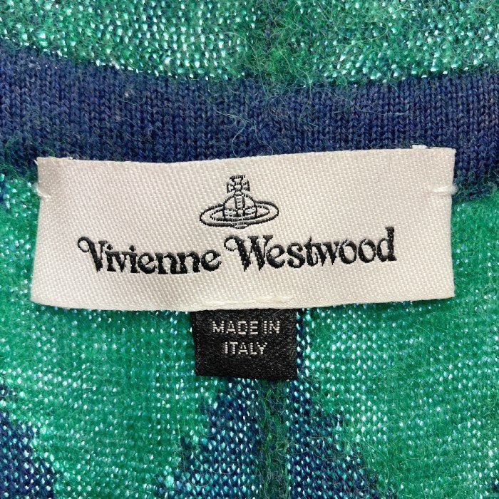 Vivienne Westwood ヴィヴィアンウェストウッド Squiggle 総柄 ニットパンツ ネイビー×グリーン sizeL/XL 瑞穂店
