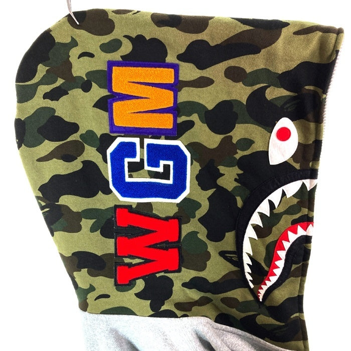 A BATHING APE アベイシングエイプ 001ZPG701018X Giant Shark Full Zip シャーク ジップアップパーカー  グレー size2XL 瑞穂店