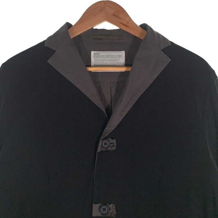 kolor カラー レイヤード 3B テーラードジャケット ブラック グレー ウール ポリエステル 10SCM-T06202 Size 3 福生店
