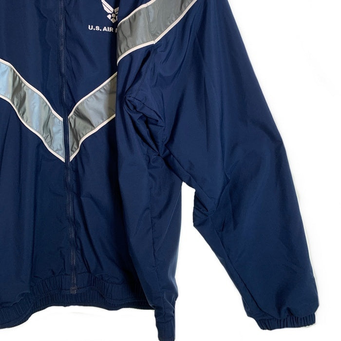 U.S.ARMY U.S. AIR FORCE 米空軍 IPFU ジップアップ トレーニングジャケット ネイビー シルバー 04-23 Size MEDIUM REGULAR 福生店