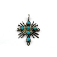 ズニ族 ターコイズ クロス ペンダントトップ シルバー 刻印なし 福生店
