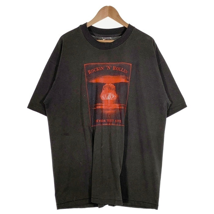 80's~ ROCKIN ’N’ ROLLIN NEVADA TEST SITE ネバダ核実験場 プリントTシャツ ブラック Hanes Size XXL 福生店