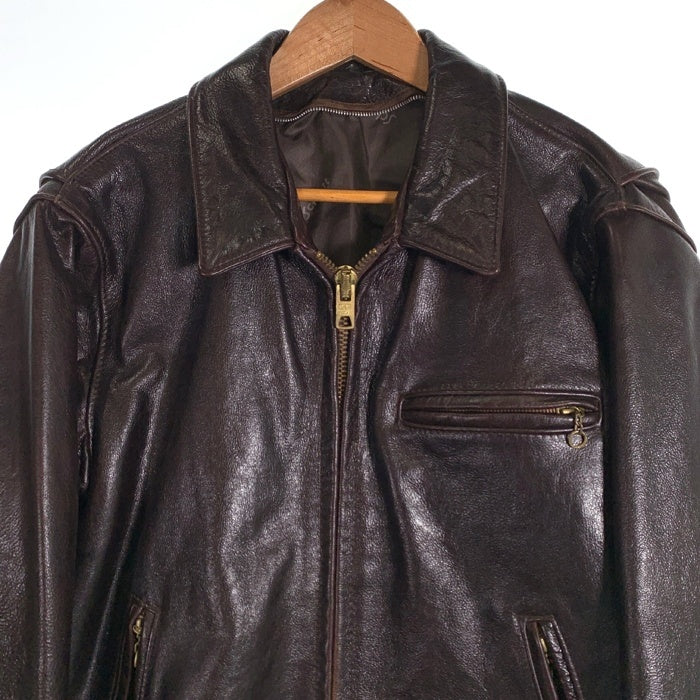 Schott ショット 642VS レザーシングルライダースジャケット ライナー無し チェリーブラウン Size 40 福生店