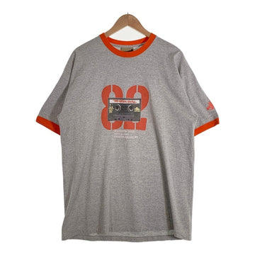 90's PNB NATION CLOTHING ピーエヌビー リンガーTシャツ プリント グレー オレンジ USA製 Size L 福生店
