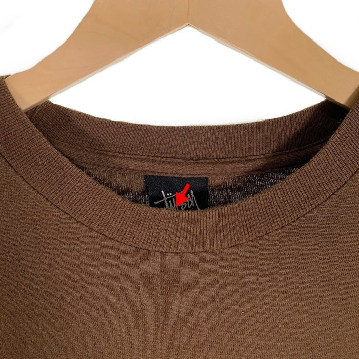 00`s STUSSY ステューシー Bulldog Photo ブルドッグ フォトプリントTシャツ ブラウン メキシコ製 Size L 福生店