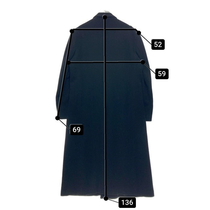 MENS TENORAS メンズティノラス ウール ダブルブレスト ロングコート ジャケット ブラック Size XL 瑞穂店