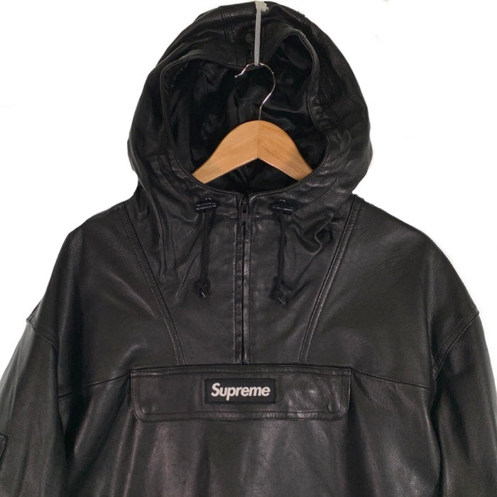 SUPREME シュプリーム 18AW Leather Anorak Jacket レザーアノラック ジャケット 羊革 ブラック Size L 福生店