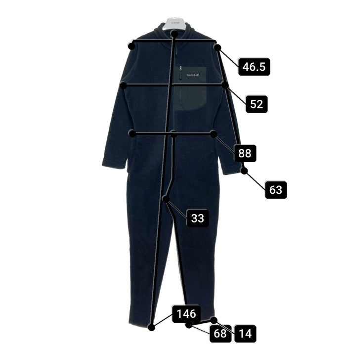 mont-bell モンベル 1106553 ストレッチ クリマプラス200 アクションワンピース オーバーオール ブラック sizeL 瑞穂店