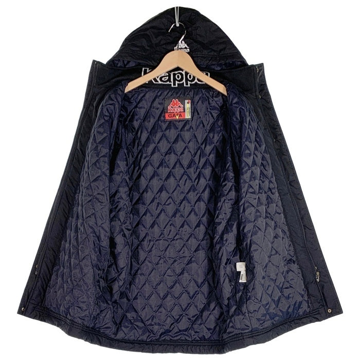 Kappa カッパ Juventus ユベントス ナイロン ベンチコート 中綿ジャケット ブラック Size M 福生店