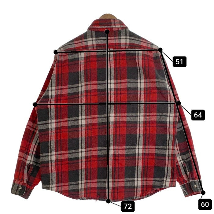 90's FIVE BROTHER ファイブブラザー 長袖 フランネルシャツ レッド ブラック ホワイト USA製 Size XL 福生店
