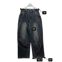 9090 ナインティナインティ ワイド デニムパンツ ブラック sizeL 瑞穂店