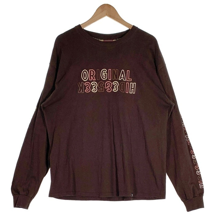 Hide&Seek ハイドアンドシーク Toru Nishiura" Original H&S L/S Tee 西浦 徹 プリント ロングスリーブTシャツ ブラウン Size XL 福生店