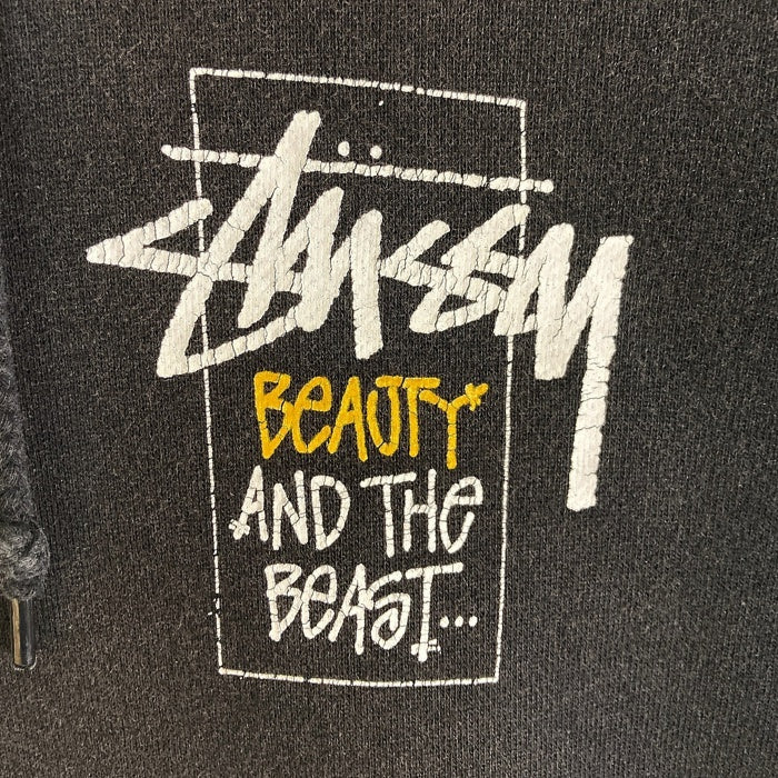 STUSSY ステューシー スカル 薔薇 バラ パーカー ブラック sizeM 瑞穂店