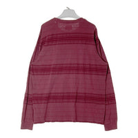 STUSSY ステューシー ボーダー ロングTシャツ レッド sizeL 瑞穂店