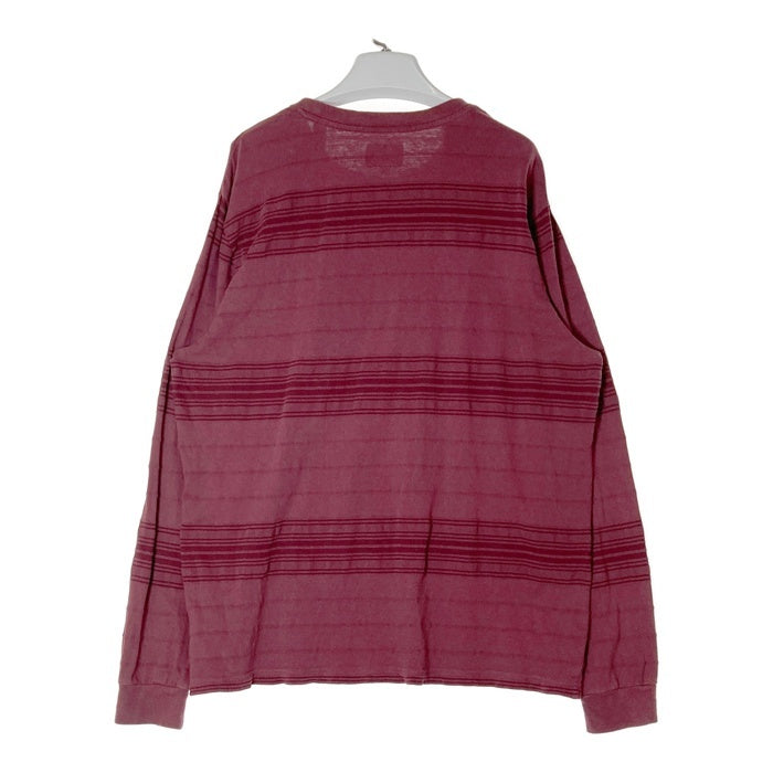 STUSSY ステューシー ボーダー ロングTシャツ レッド sizeL 瑞穂店