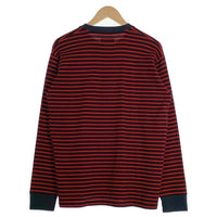 glamb グラム コットン ヘンリーネック ボーダーカットソー ロングスリーブ ブラック レッド GB0319/CS05 Size 3 福生店