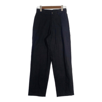 80-90's STUSSY ステューシー リネン コットン テーパードスラックス パンツ ブラック USA製 黒タグ Size 28 福生店