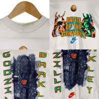 90's NIKE ナイキ BATTLE OF THE CENTURY チャールズバークレー ゴジラ プリント スウェットトレーナー ホワイト Size L 福生店