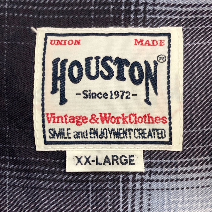 HOUSTON ヒューストン オンブレチェックシャツ レーヨン 長袖 ブラック 41188 Size XXL 瑞穂店