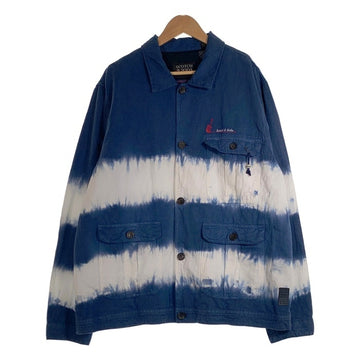 SCOTCH&SODA スコッチアンドソーダ コットン リネン タイダイ ジャケット ブルー ホワイト 172888-23-PFMM-A31 Size XL 福生店