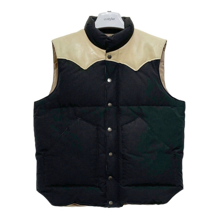 SUGAR CANE シュガーケーン SC11597 レザーヨーク ダウンベスト ブラック ベージュ Size L 瑞穂店