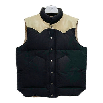 SUGAR CANE シュガーケーン SC11597 レザーヨーク ダウンベスト ブラック ベージュ Size L 瑞穂店