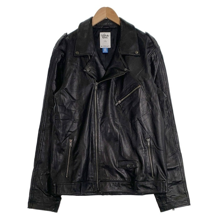 adidas アディダス ALYASHA アルヤシャ LEATHER RIDERS JACKET SHEEPSKIN LEATHER レザー ライダースジャケット シープスキン 羊革 ブラック E75732 Size L 福生店