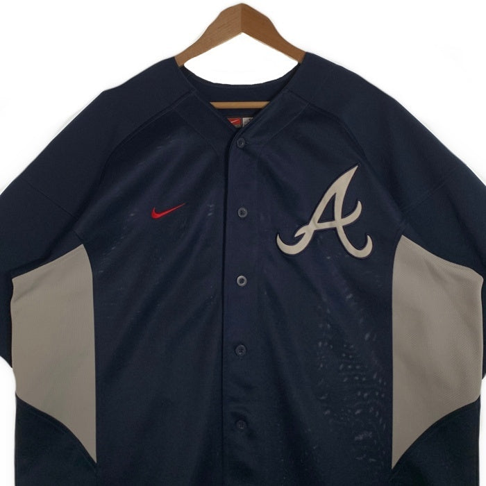 00's NIKE TEAM ナイキ Atlanta Braves アトランタ・ブレーブス C.JONES ベースボールシャツ ジャージー ネイビー Size L 福生店