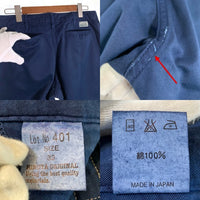 BURGUS PLUS バーガスプラス HINOYA ORIGINAL ヒノヤオリジナル BUTTON FLY CHINO PANTS ボタンフライ チノパンツ ネイビー Lot.401 Size 32 福生店