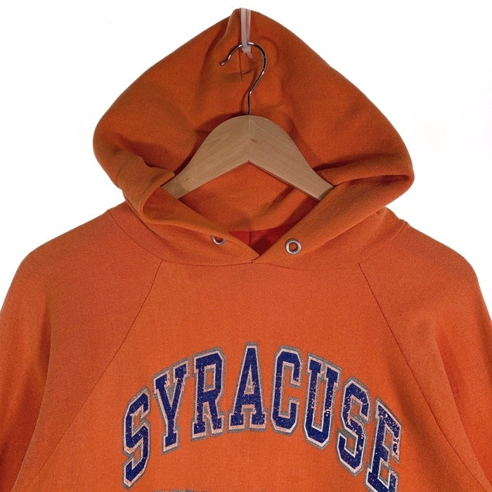 80's Champion チャンピオン SYRACUSE UNIVERSITY シラキュース大学 カレッジプリント プルオーバーフーディー パーカー トリコタグ後期 オレンジ USA製 Size L 福生店