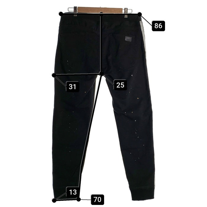 TMT ティーエムティー 19AW BLACK DENIM TRACK PANTS ブラックデニム トラックパンツ  USED/ペンキ加工 TPT-F1904 Size L 福生店