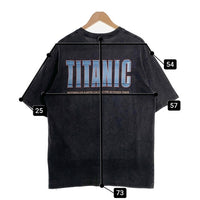 90's TITANIC タイタニック プリント 半袖 Tシャツ ブラック 1998コピーライト giant USA製 Size XL 福生店