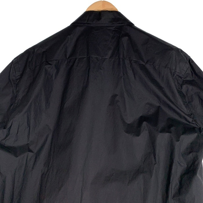 PRADA プラダ 比翼 ショートスリーブシャツ 半袖 ブラック ボタン マジックテープ コットン ナイロン ポリウレタン Size 42 福生店