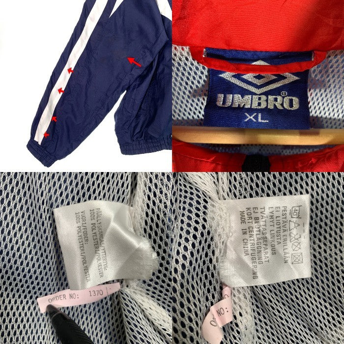 00's UMBRO アンブロ トラックジャケット ポリエステル ネイビー レッド ホワイト  Size XL 福生店