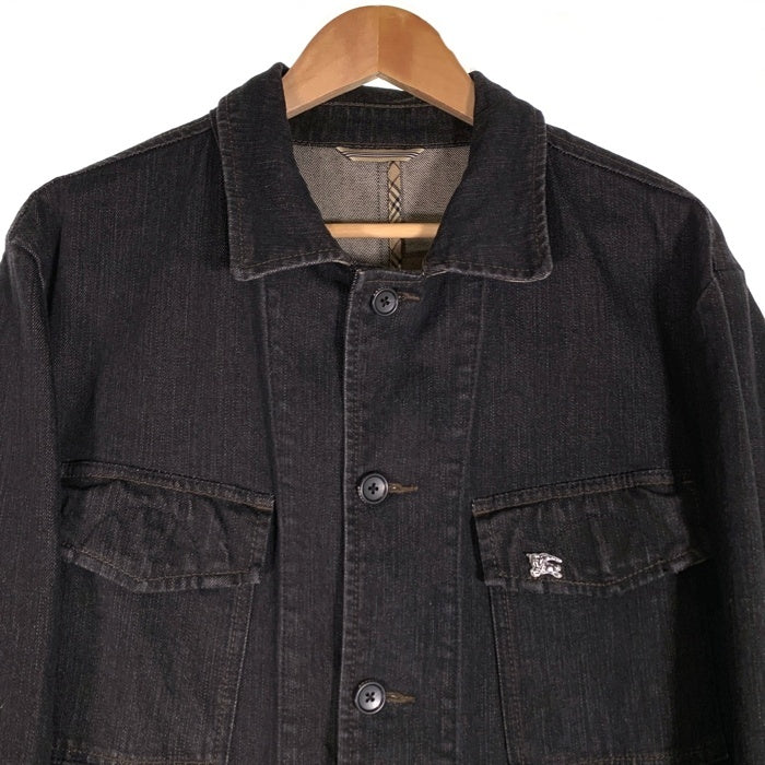 BURBERRY LONDON バーバリーロンドン ブラックデニムジャケット ミドル丈 ノバチェック BBP39-705-08 Size LL 福生店