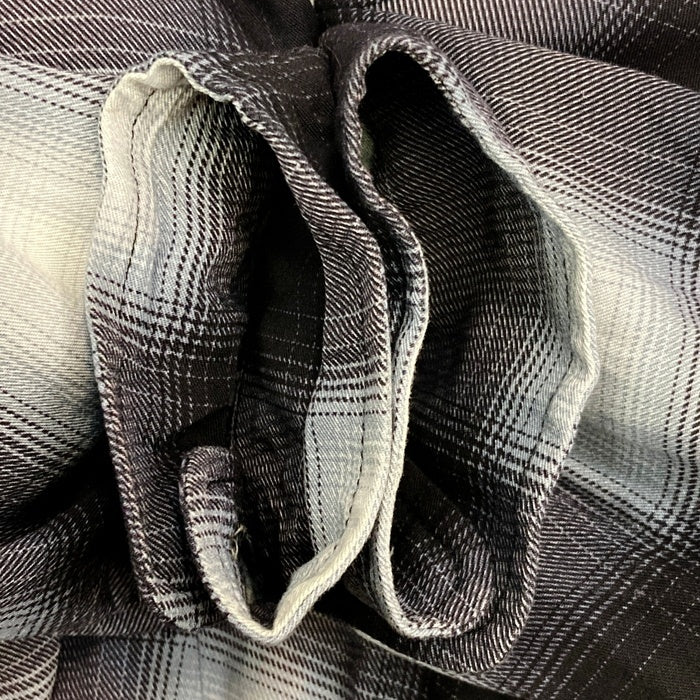 HOUSTON ヒューストン オンブレチェックシャツ レーヨン 長袖 ブラック 41188 Size XXL 瑞穂店
