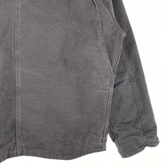 Carhartt カーハート ウォッシュド ダック地 ジップアップジャケット 内ボア フェードブラック J141-029 Size XL 福生店