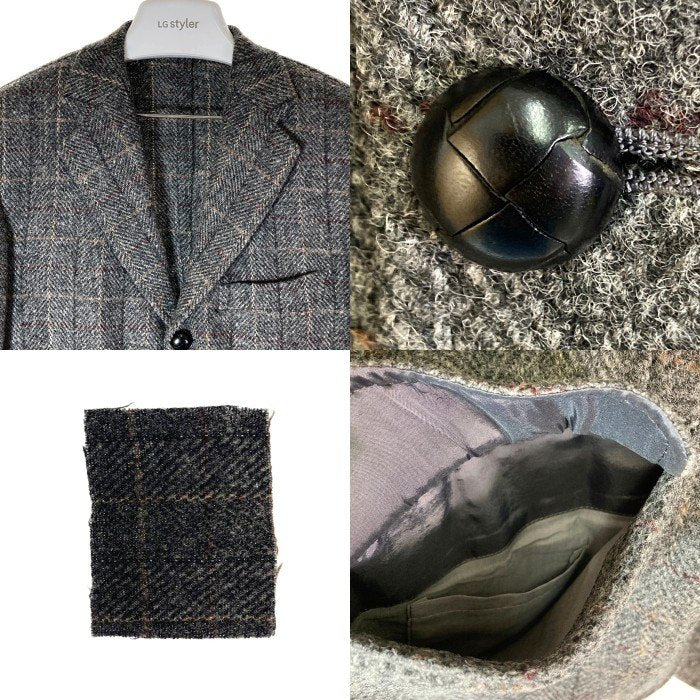 Harris Tweed ハリスツイード チェック柄 ツイードジャケット グレー size46 瑞穂店